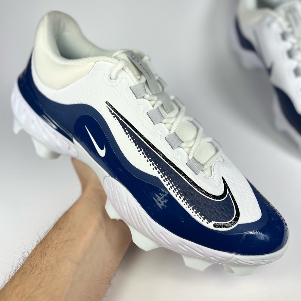Nike Alpha Huarache Elite 4 Low MCS White Midnight Navy Baseball Cleats Sz 11.5